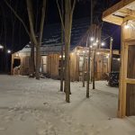 Chalet in the woods in winter