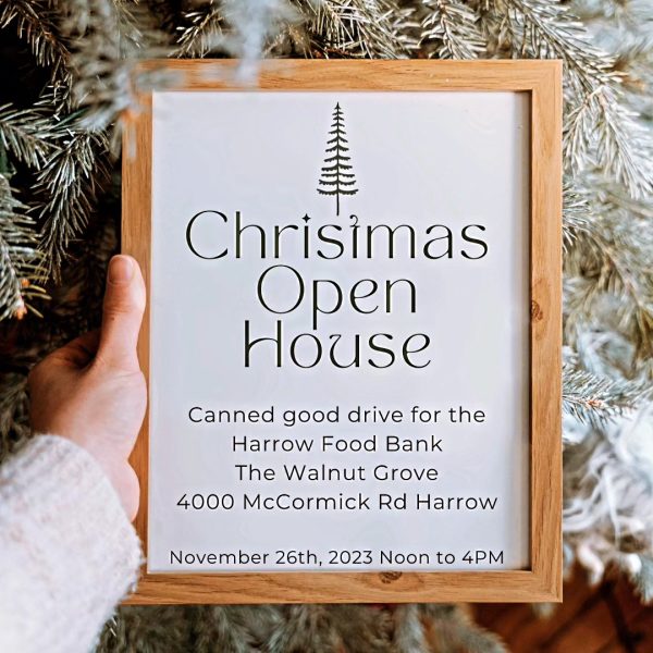 Christmas Open House. November 26, 2023. Noon to 4pm.